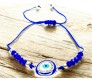 Blue Evil Eye Bracelet For Women Rhinestone Hand Wristband Blue Beads Charm Nazar Battu Bracelets Najariya Najar Jewellery For Women Men and Girls