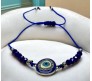Blue Evil Eye Bracelet For Women Rhinestone Hand Wristband Blue Beads Charm Nazar Battu Bracelets Najariya Najar Jewellery For Women Men and Girls