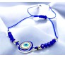 Blue Evil Eye Bracelet For Women Rhinestone Hand Wristband Blue Beads Charm Nazar Battu Bracelets Najariya Najar Jewellery For Women Men and Girls