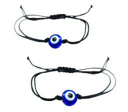 Handmade Black Thread Evil Eye Nazar Dhaga Anklet Combo Set of 2 Pieces Adjustable Pull Nazariya Anklets Nazar Battu Devil Protection Original for Women Girls