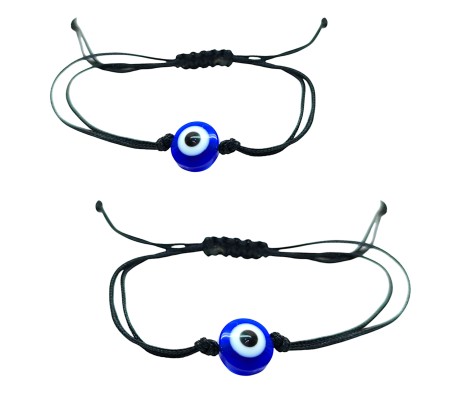 Handmade Black Thread Evil Eye Nazar Dhaga Anklet Combo Set of 2 Pieces Adjustable Pull Nazariya Anklets Nazar Battu Devil Protection Original for Women Girls