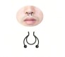 Stainless Steel Fake Septum Black Nose Hoop Rings False Nose Ring Metal Faux Lip Non Piercing Clip On Pressing Type Jewelry Hanger for Women And Girls