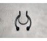 Stainless Steel Fake Septum Black Nose Hoop Rings False Nose Ring Metal Faux Lip Non Piercing Clip On Pressing Type Jewelry Hanger for Women And Girls