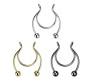 Stainless Steel Fake Septum Gold Black Silver Nose Hoop Rings False Nose Ring Metal Faux Lip Non Piercing Clip On Pressing Type Jewelry Hanger for Women And Girls