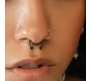 Stainless Steel Fake Septum Gold Black Silver Nose Hoop Rings False Nose Ring Metal Faux Lip Non Piercing Clip On Pressing Type Jewelry Hanger for Women And Girls