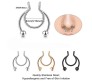 Stainless Steel Fake Septum Gold Black Silver Nose Hoop Rings False Nose Ring Metal Faux Lip Non Piercing Clip On Pressing Type Jewelry Hanger for Women And Girls