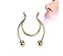 Stainless Steel Fake Septum Gold Black Silver Nose Hoop Rings False Nose Ring Metal Faux Lip Non Piercing Clip On Pressing Type Jewelry Hanger for Women And Girls