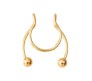Stainless Steel Fake Septum Gold Nose Hoop Rings False Nose Ring Metal Faux Lip Non Piercing Clip On Pressing Type Jewelry Hanger for Women And Girls