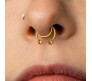 Stainless Steel Fake Septum Gold Nose Hoop Rings False Nose Ring Metal Faux Lip Non Piercing Clip On Pressing Type Jewelry Hanger for Women And Girls
