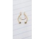 Stainless Steel Fake Septum Gold Nose Hoop Rings False Nose Ring Metal Faux Lip Non Piercing Clip On Pressing Type Jewelry Hanger for Women And Girls