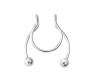 Stainless Steel Fake Septum Silver Nose Hoop Rings False Nose Ring Metal Faux Lip Non Piercing Clip On Pressing Type Jewelry Hanger for Women And Girls