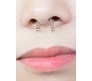 Stainless Steel Fake Septum Silver Nose Hoop Rings False Nose Ring Metal Faux Lip Non Piercing Clip On Pressing Type Jewelry Hanger for Women And Girls