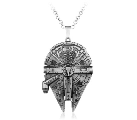 Millennium Falcon Inspired Pendant Necklace Fashion Star Wars Jewellery Accessory for Men and Women