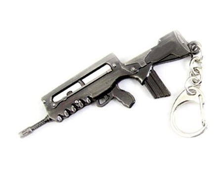 Rifle Gun Game Metal Keychain Gamer Car Bike Men Women Key Ring Key Chain