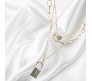 3 Layer Step Multi Layered Necklace Latest Western With Charms Lock Circle Big Fat Chain in Gold Plated for Women