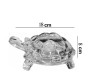 Fengshui 18cm Clear Crystal Turtle Medium Transparent Feng Shui Kachhua Glass Showpiece Vastu for Peace & Prosperity Home Decor and Gifting