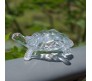 Fengshui 18cm Clear Crystal Turtle Medium Transparent Feng Shui Kachhua Glass Showpiece Vastu for Peace & Prosperity Home Decor and Gifting