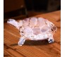 Fengshui 18cm Clear Crystal Turtle Medium Transparent Feng Shui Kachhua Glass Showpiece Vastu for Peace & Prosperity Home Decor and Gifting