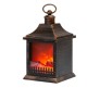 Portable Artificial Fireplace LED Lamp with Realistic Flame Effect Lantern For Living Room, Bedroom, Indoor Decoration Electric Faux Fire Place Black