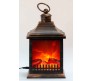 Portable Artificial Fireplace LED Lamp with Realistic Flame Effect Lantern For Living Room, Bedroom, Indoor Decoration Electric Faux Fire Place Black