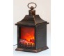 Portable Artificial Fireplace LED Lamp with Realistic Flame Effect Lantern For Living Room, Bedroom, Indoor Decoration Electric Faux Fire Place Black
