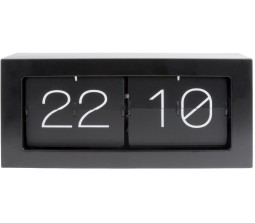 Retro Style Flip Clock Big 37cm with Gear Box Design Desk Shelf Classic Mechanical Digital Display Dynamic Flip Down Clock Battery Powered Home & Office Decor Black D4