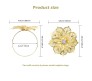 18pcs Flower Napkin Ring Holder Set Gold Formal Dining Table Deluxe Flowers Rhinestone Metal Rings Holders Mesh for Parties, Wedding, Feast, Banquet Decor, Festival Accessories