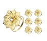 6pcs Flower Napkin Ring Holder Set Gold Formal Dining Table Deluxe Flowers Rhinestone Metal Rings Holders Mesh for Parties, Wedding, Feast, Banquet Decor, Festival Accessories