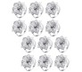 12pcs Flower Napkin Ring Holder Set Silver Formal Dining Table Deluxe Flowers Rhinestone Metal Rings Holders Mesh for Parties, Wedding, Feast, Banquet Decor, Festival Accessories
