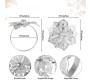 6pcs Flower Napkin Ring Holder Set Silver Formal Dining Table Deluxe Flowers Rhinestone Metal Rings Holders Mesh for Parties, Wedding, Feast, Banquet Decor, Festival Accessories