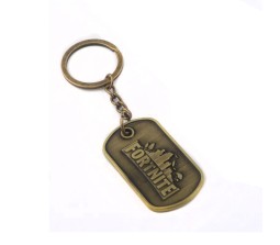 Fortnite Gamer Dog Tag Gaming Bronze Metal Keychain Key Chain for Car Bikes Key Ring
