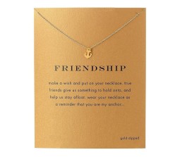 Card + Friendship Anchor Symbol Pendant Necklace Friendship Day / Birthday Gift for Girls and Women