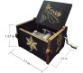 Wooden Frozen Music Box Vintage Hand Crank Classical Musical Gifts for Birthday Gift for Men Boys Girls Women Black