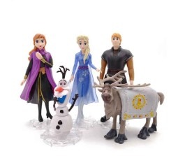 Frozen Elsa Anna Olaf Figure Set of 5 Action Figure 12cm Collectible for Office Desk & Study Table, Car Dashboard, Decoration and Cake Topper Toys for Fans