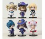 Anime Set of 6 Genshin Impact Figure 10 cm for Car Dashboard, Cake Decoration, Office Desk and Study Table Multicolor