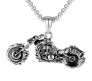 Biker Motorcycle Bike Ghostrider Pendant Stainless Steel with Long 24inch Round Box Chain Necklace Accessories for Men & Women