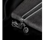 Biker Motorcycle Bike Ghostrider Pendant Stainless Steel with Long 24inch Round Box Chain Necklace Accessories for Men & Women