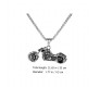 Biker Motorcycle Bike Ghostrider Pendant Stainless Steel with Long 24inch Round Box Chain Necklace Accessories for Men & Women