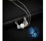 Glow in The Dark Pendant Necklace GID Cube Shape With Glowing Stone Locket Dark Blue Unique Gift for Girls And Women