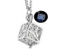 Glow in The Dark Pendant Necklace GID Cube Shape With Glowing Stone Locket Dark Blue Unique Gift for Girls And Women
