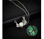 Glow in The Dark Pendant Necklace GID Cube Shape With Glowing Stone Locket Green Unique Gift for Girls And Women