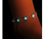 1Pc Glow in Dark GID Star Blue Anklet Adjustable Silver Plated | Unique Glowing Anklet Gifts for Women and Girls