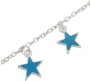 1Pc Glow in Dark GID Star Blue Anklet Adjustable Silver Plated | Unique Glowing Anklet Gifts for Women and Girls