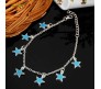 1Pc Glow in Dark GID Star Blue Anklet Adjustable Silver Plated | Unique Glowing Anklet Gifts for Women and Girls