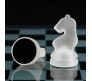 Set with Glass Chess Board 20cm Frosted & Clear Crystal Glass Chess Pieces with Padded Bottom Mind Game for Adults Strategy Outdoor Game