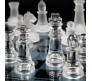 Set with Glass Chess Board 20cm Frosted & Clear Crystal Glass Chess Pieces with Padded Bottom Mind Game for Adults Strategy Outdoor Game
