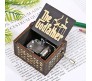 Wooden The Godfather Music Box Vintage Hand Crank Classical Musical Gifts for Birthday Gift for Men Boys Girls Women Black