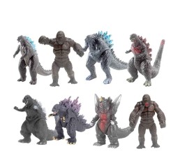 Godzilla vs King Kong Set of 8 Action Figure 7cm for Car Dashboard, Cake Decoration, Office Desk Study Table Multicolor 