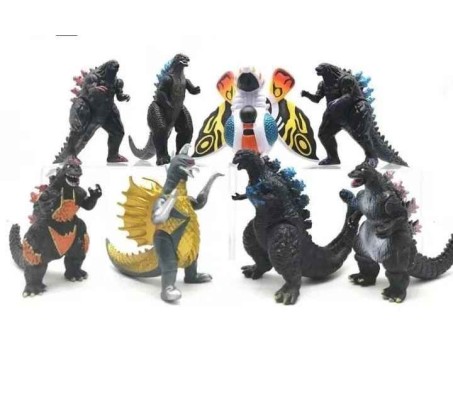 Godzilla Set of 8 Mothra Action Figure 10cm for Car Dashboard, Cake Decoration, Office Desk Study Table Multicolor 