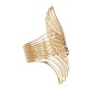 Adjustable Open Cuff Gold Fancy Bracelet Angel Wing Party Style Punk Wear for Girls and Women